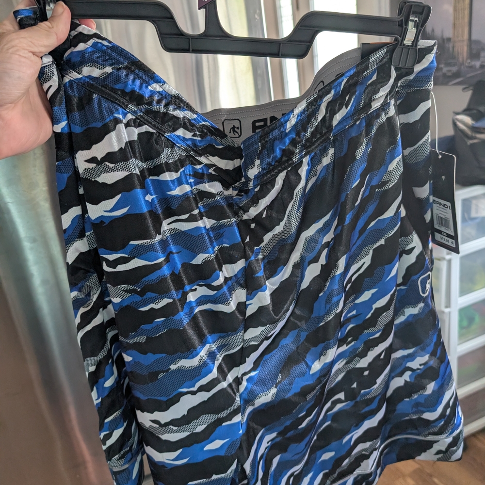 AND1 Gray and Blue Camo Shorts